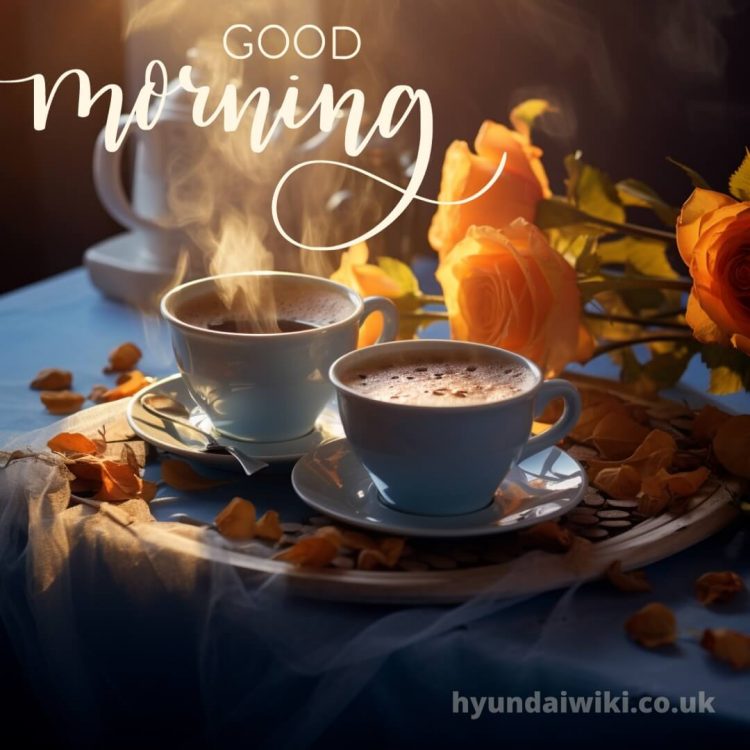 Coffee good morning picture yellow flowers gratis