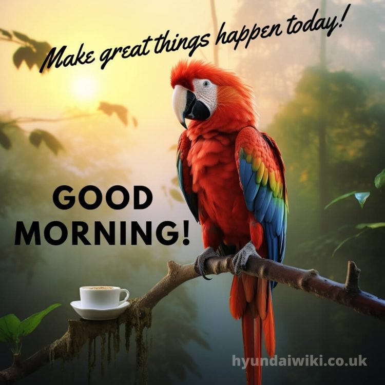 Coffee good morning images picture parrot gratis