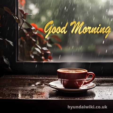 Good morning rain coffee picture sill gratis