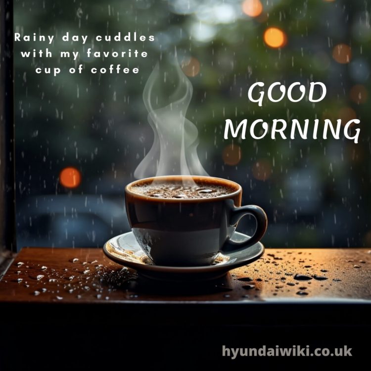 Good morning rain coffee picture cup gratis