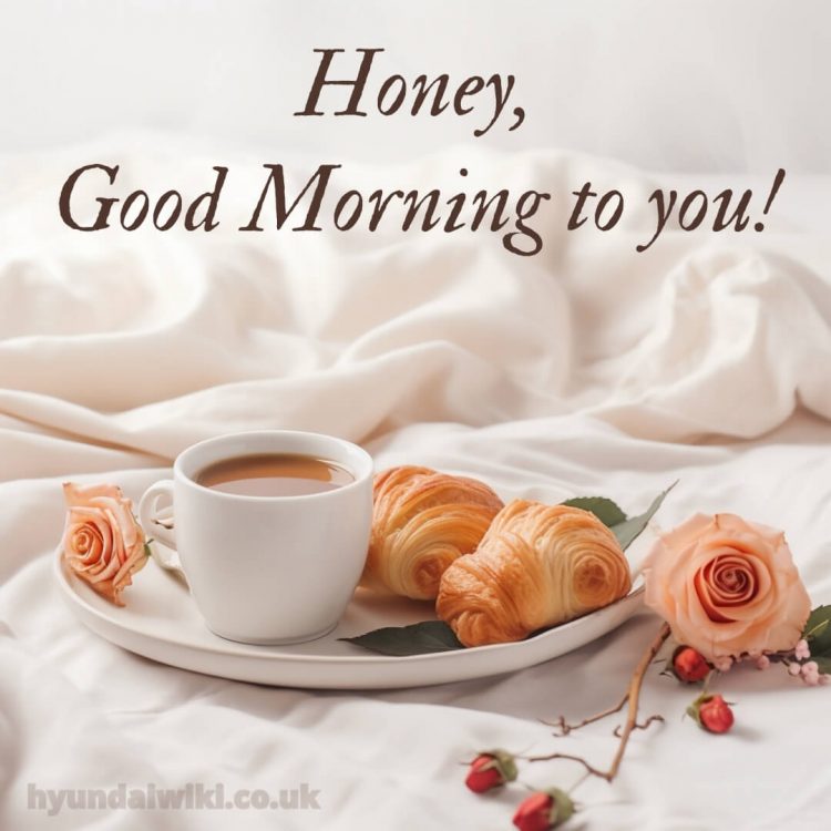 Good morning romantic picture coffee and pastries gratis
