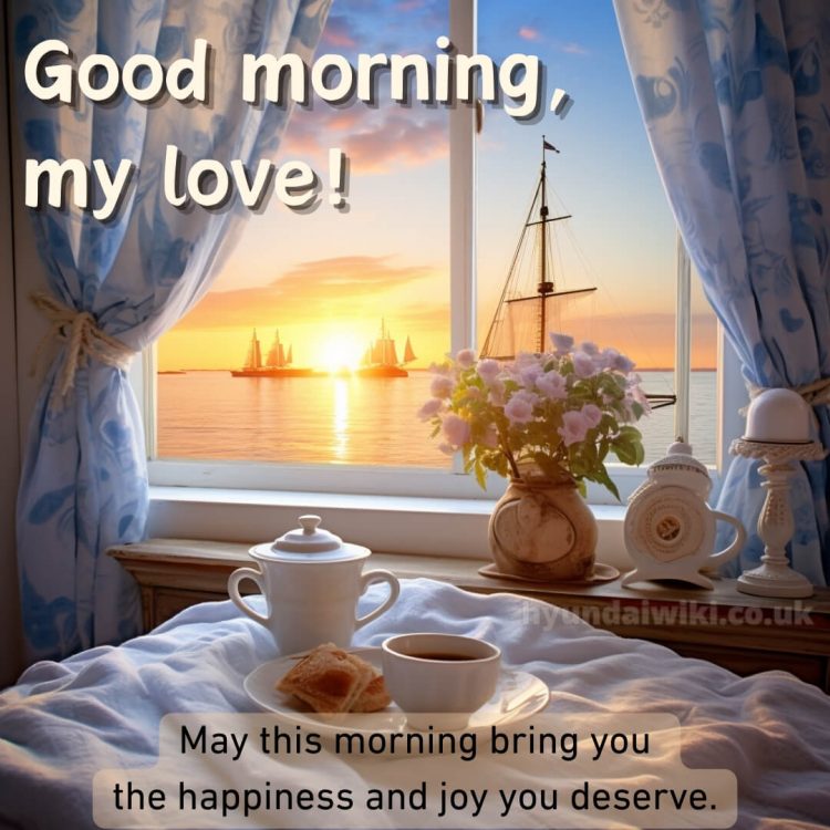 Good morning romantic picture window view gratis