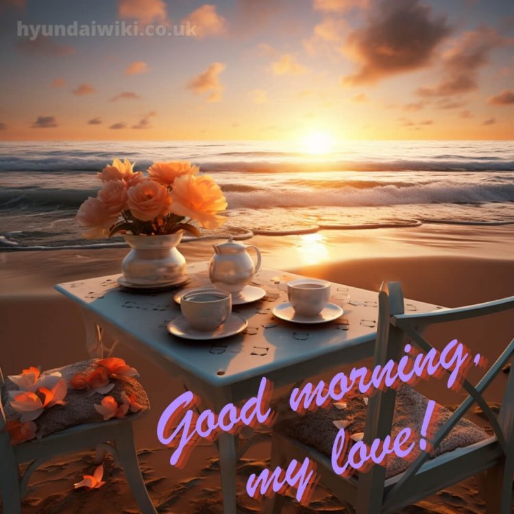 Good morning romantic picture seaside table gratis