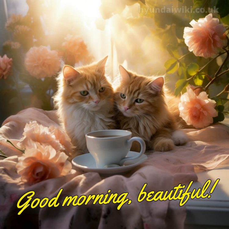 Good morning romantic picture cats gratis