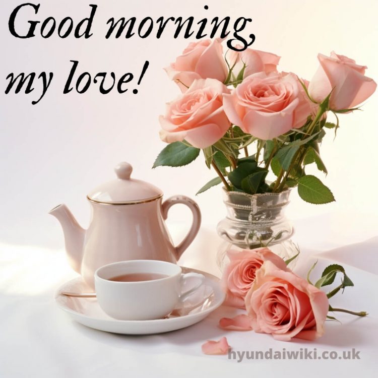 Good morning romantic images picture pink roses gratis