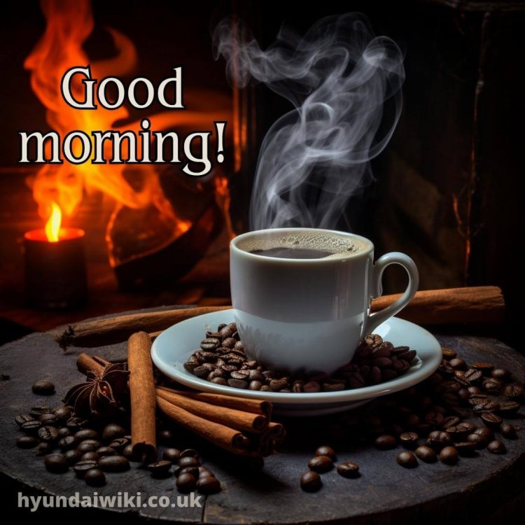 Good morning with coffee picture cinnamon coffee gratis