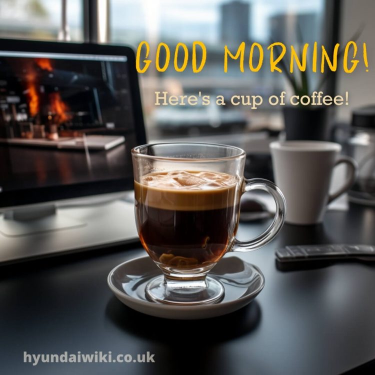 Good morning with coffee images picture at work gratis