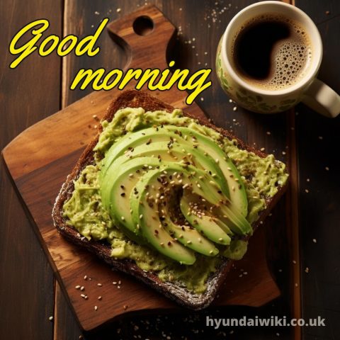Good morning with coffee images picture avocado toast gratis