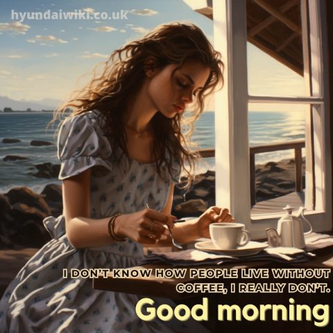 Good morning with coffee images picture girl gratis