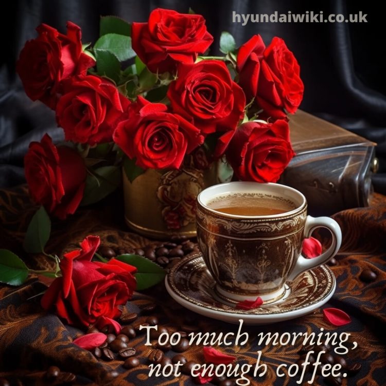 Morning coffee picture red roses gratis