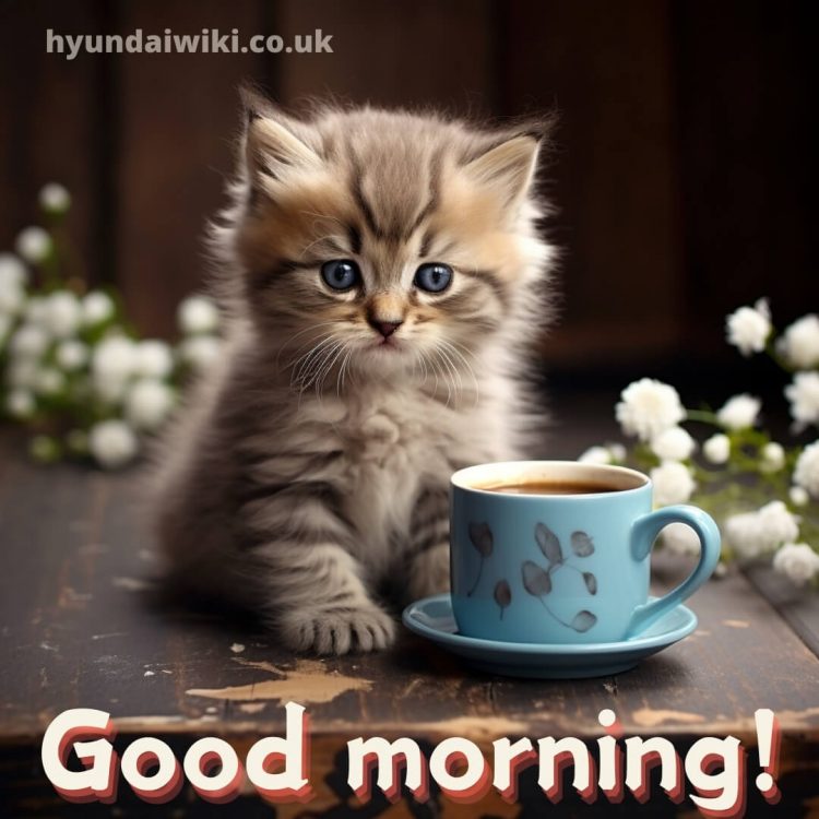 Morning coffee picture kitten gratis