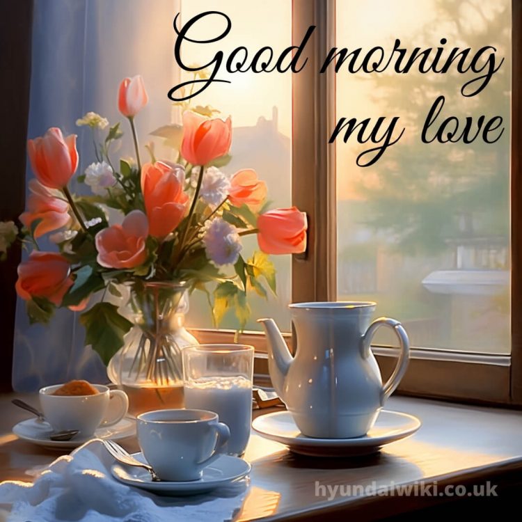 Romantic good morning coffee images picture flowers gratis