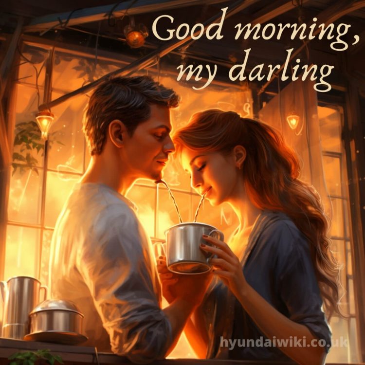 Romantic good morning coffee images picture sweet couple gratis