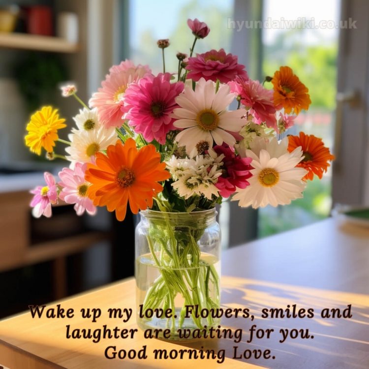 Good morning romantic quotes picture flowers in a vase gratis