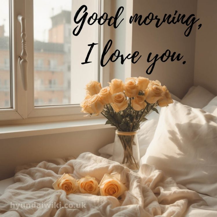 Good morning romantic rose picture window gratis