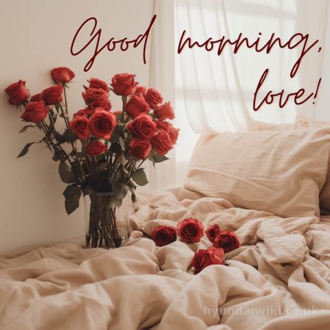 Good morning romantic rose picture bed gratis