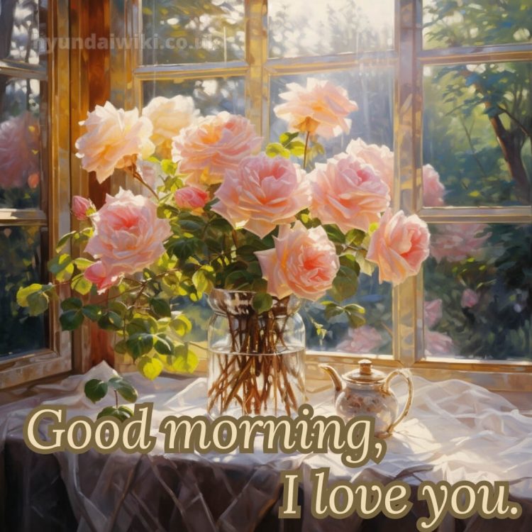 Good morning romantic rose picture vase gratis
