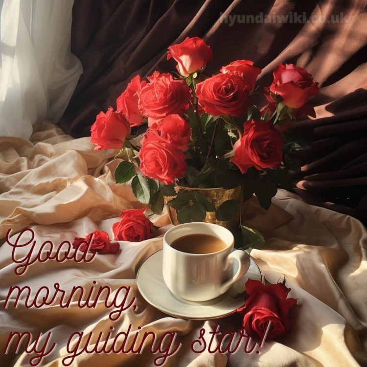 Good morning romantic rose picture coffee gratis