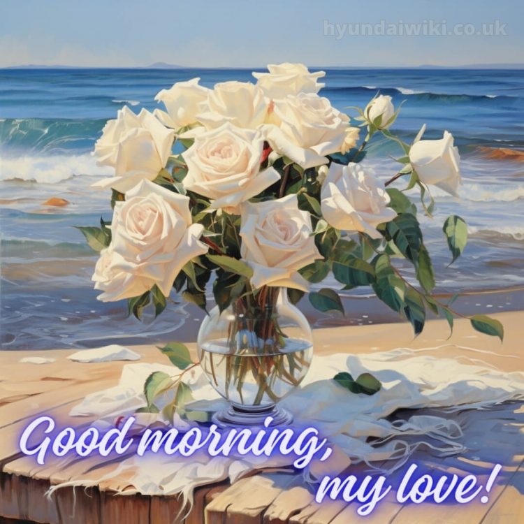 Good morning romantic rose picture white roses gratis