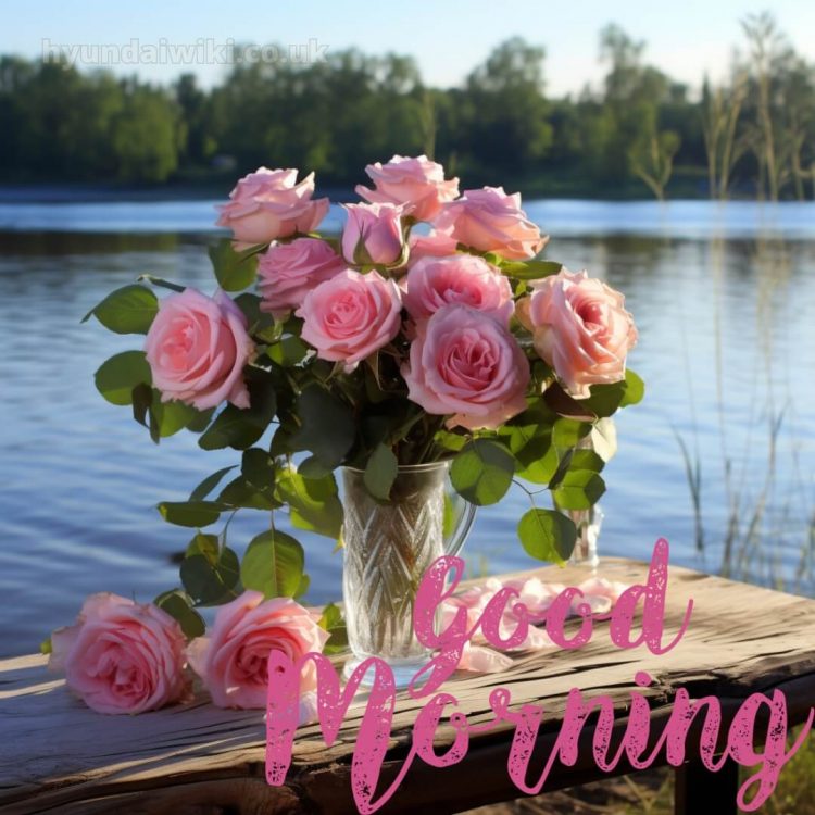 Good morning romantic roses picture lake gratis
