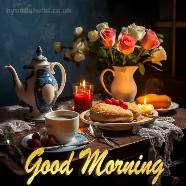 Good morning romantic roses picture kettle gratis