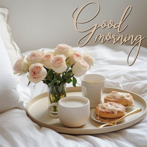 Good morning romantic roses picture coffee in bed gratis
