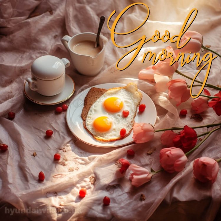 Love romantic good morning flowers picture eggs gratis