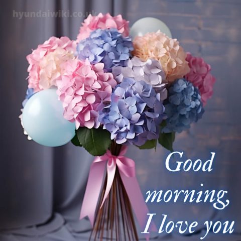 Love romantic good morning flowers picture hydrangeas gratis