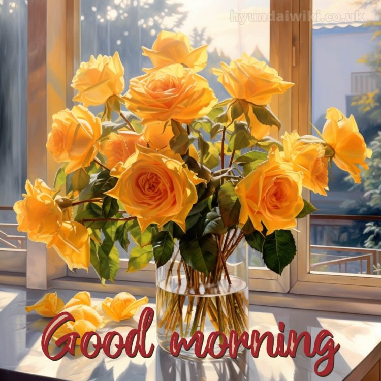 Love romantic good morning rose picture window gratis