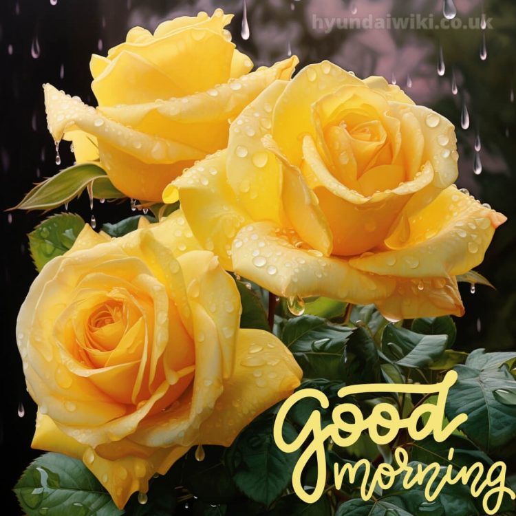 Love romantic good morning rose picture yellow roses gratis
