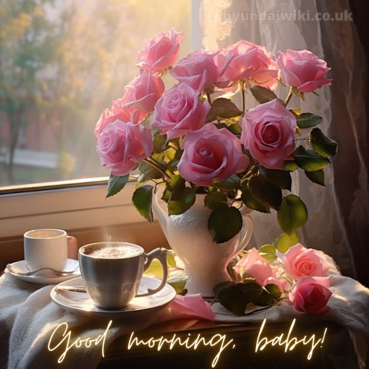 Love romantic good morning rose picture coffee gratis