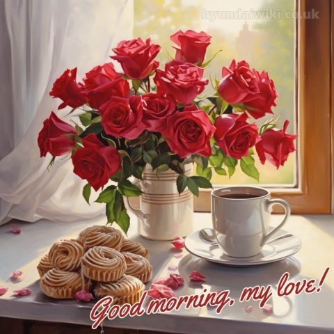 Love romantic good morning rose picture cupcakes gratis