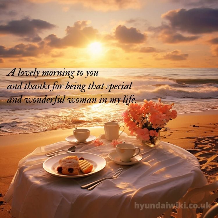 Romantic good morning message picture beach gratis