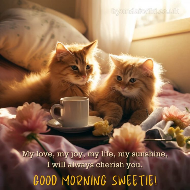 Romantic good morning message picture cats gratis